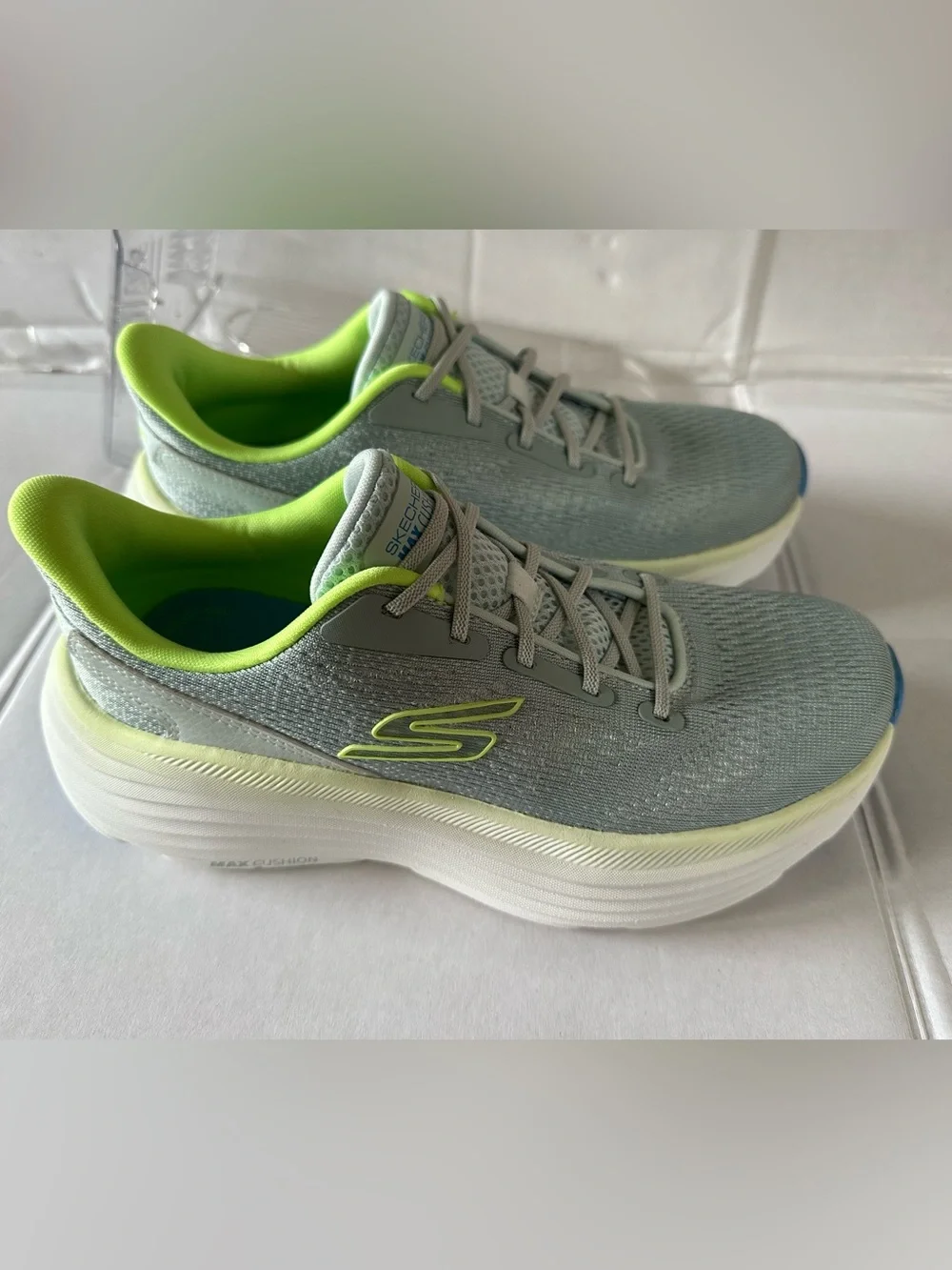 Skechers Max Cushioning Endeavour Women # 5.5 Sage Blue 129479 Athletic Sneaker